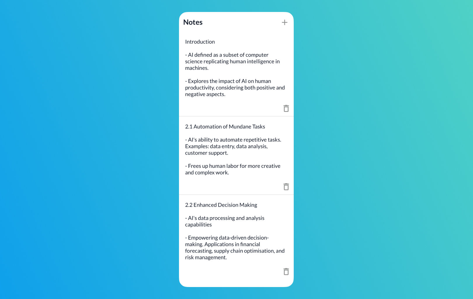 Integrated Notes